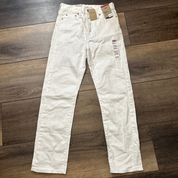 Levis Wedgie Straight Jeans Women's 2 X Short 26x28 White NEW NWT - Picture 1 of 5